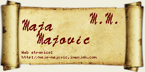 Maja Majović vizit kartica